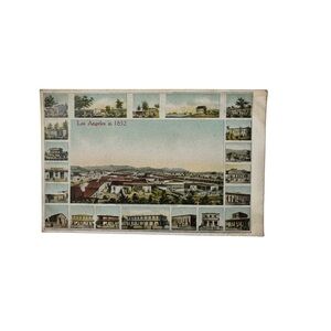 Vtg 1900 Postcard Los Angeles California in 1852 Collage 21 Sites Architecture